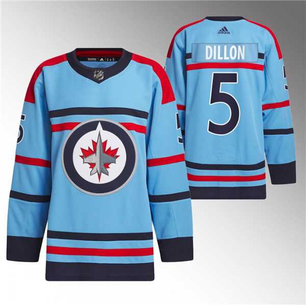 Men%27s Winnipeg Jets #5 Brenden Dillon Light Blue Anniversary Primegreen Stitched Jersey Dzhi->winnipeg jets->NHL Jersey